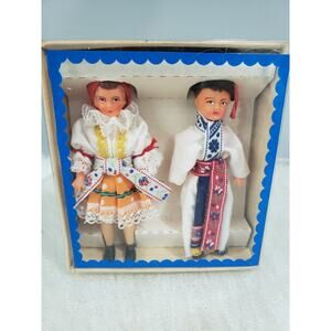 NEW 1986 Lidova Tvorba‎ Czech Miniature Doll Set Russian Rubber Dolls Vintage
